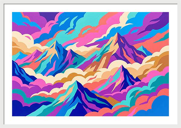 Misty Mountains In Vibrant Hues