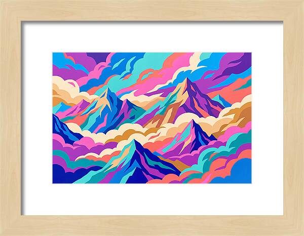 Misty Mountains In Vibrant Hues