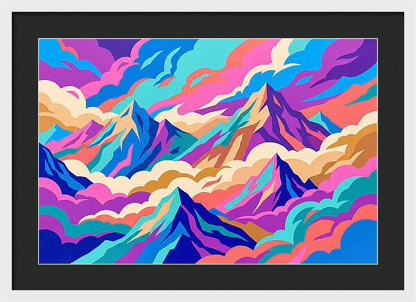 Misty Mountains In Vibrant Hues