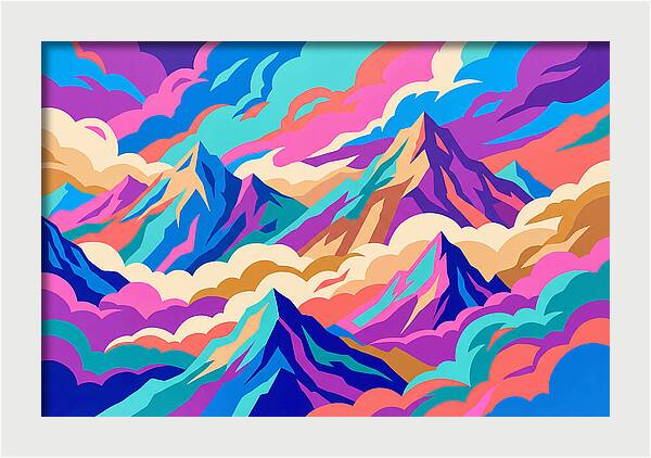 Misty Mountains In Vibrant Hues