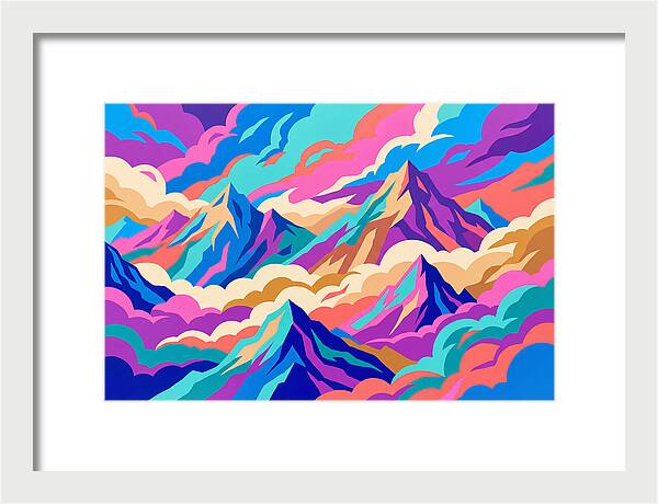 Misty Mountains In Vibrant Hues