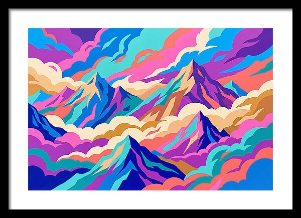 Misty Mountains In Vibrant Hues