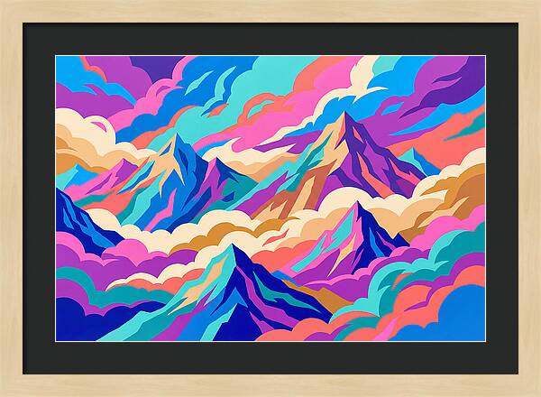 Misty Mountains In Vibrant Hues