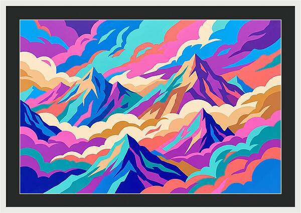 Misty Mountains In Vibrant Hues