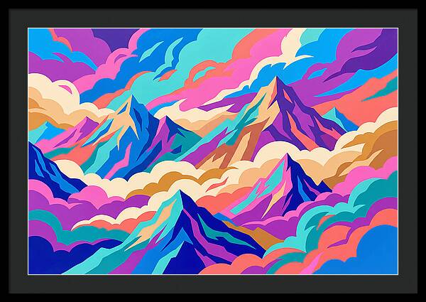 Misty Mountains In Vibrant Hues