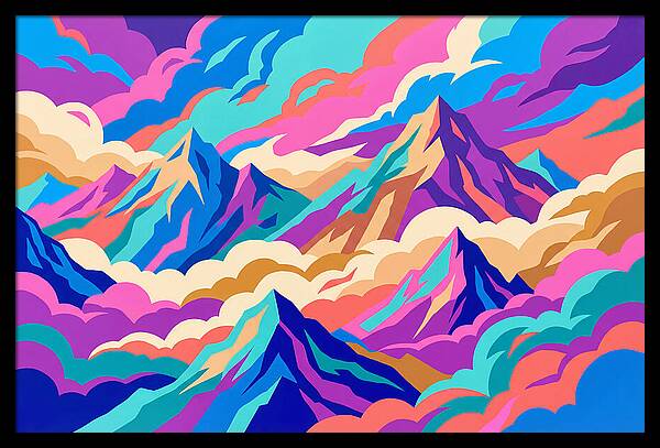 Misty Mountains In Vibrant Hues