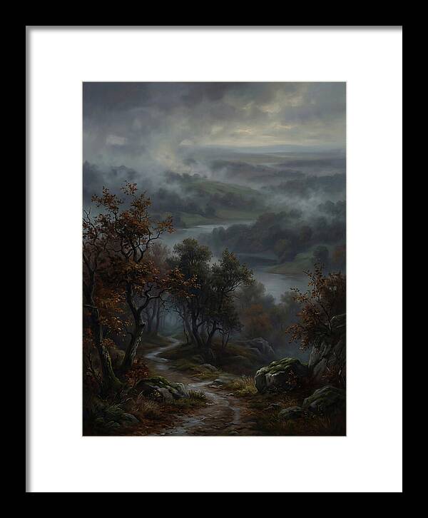 Misty River Valley Landscape