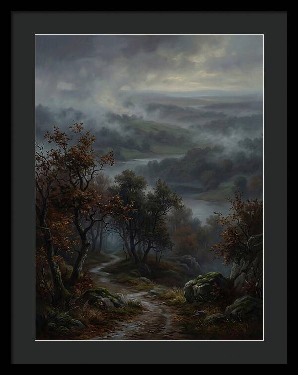 Misty River Valley Landscape