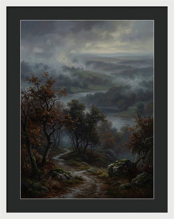 Misty River Valley Landscape