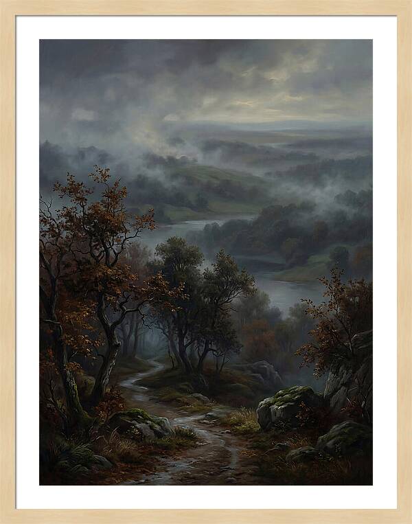 Misty River Valley Landscape