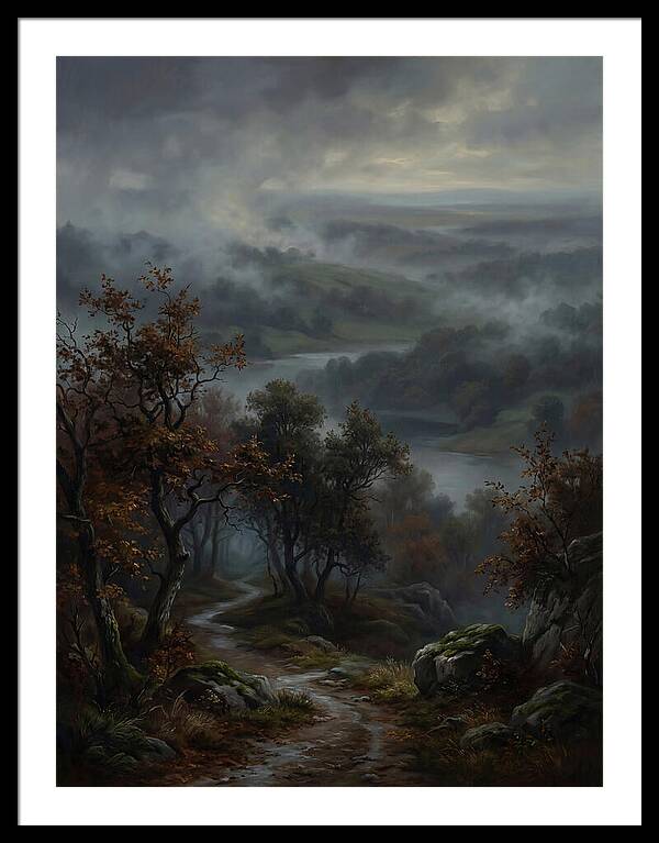 Misty River Valley Landscape