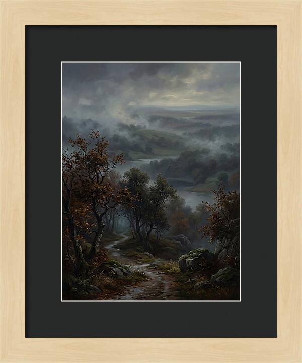 Misty River Valley Landscape