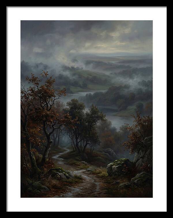Misty River Valley Landscape