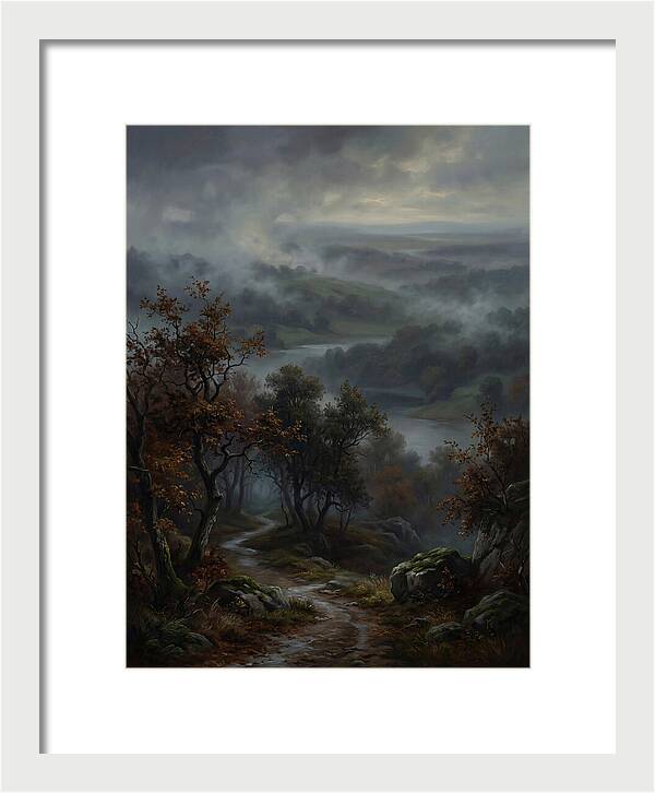 Misty River Valley Landscape