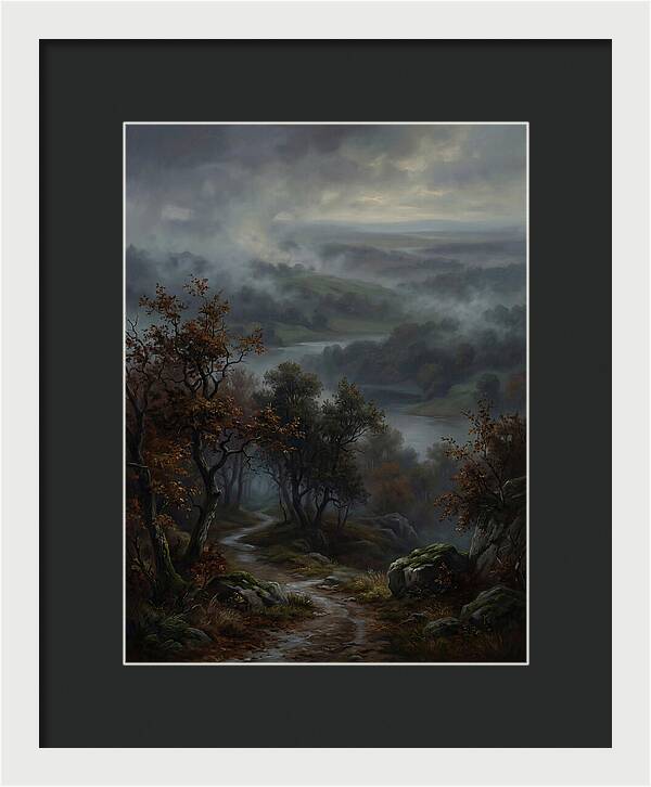 Misty River Valley Landscape