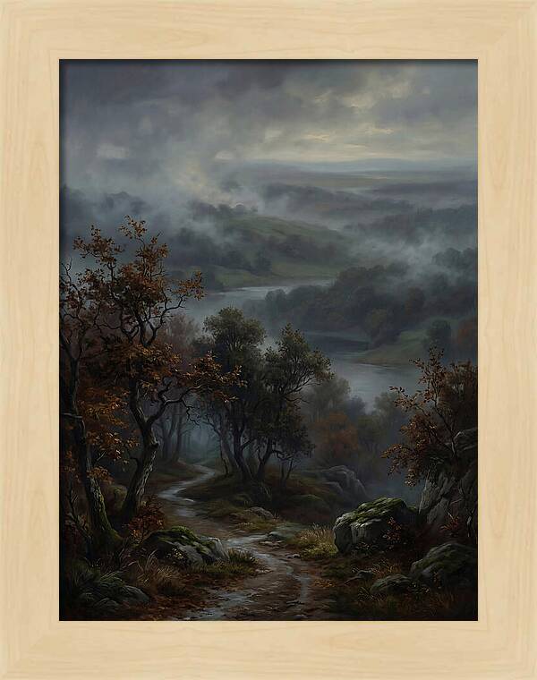 Misty River Valley Landscape