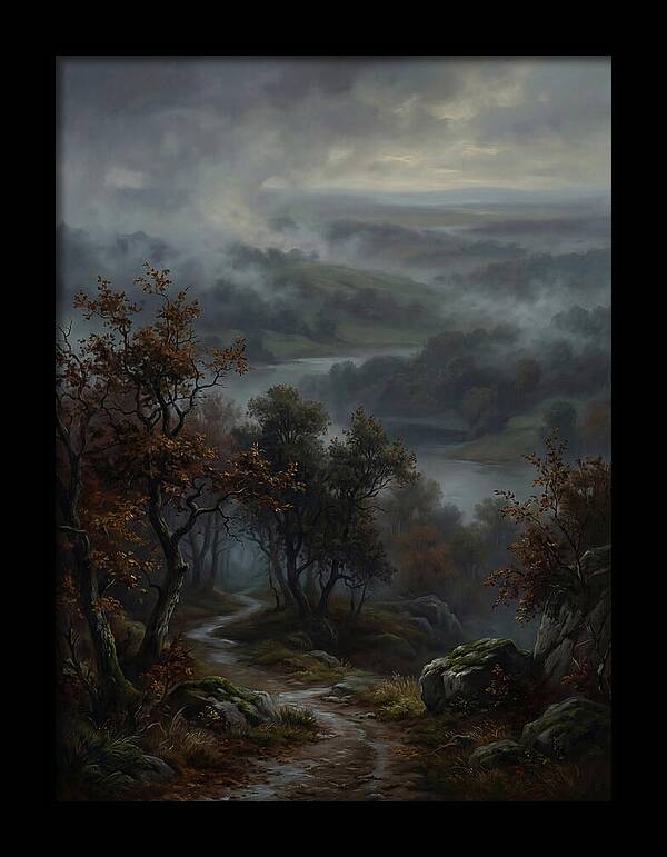 Misty River Valley Landscape