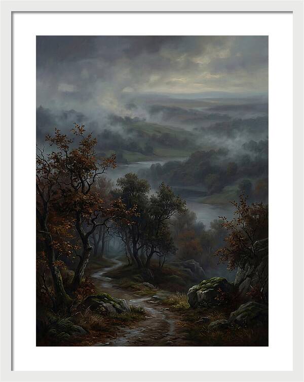 Misty River Valley Landscape