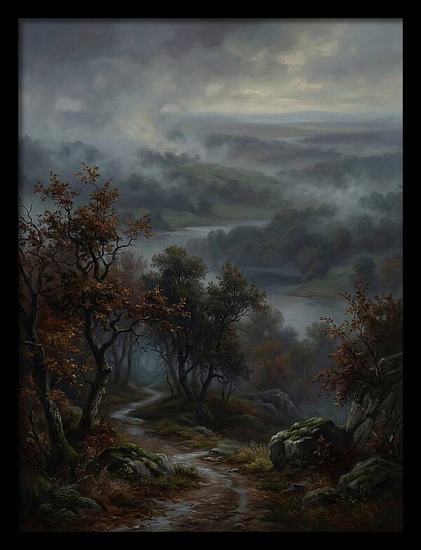 Misty River Valley Landscape