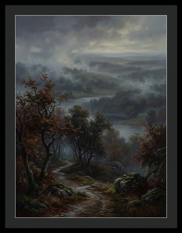Misty River Valley Landscape