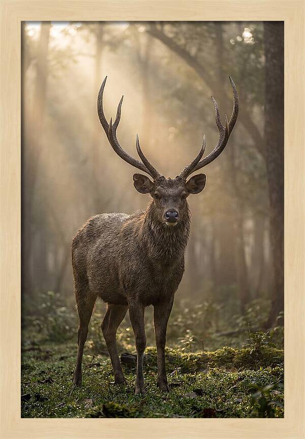 Misty Stag In The Forest