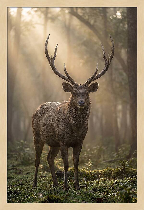 Misty Stag In The Forest