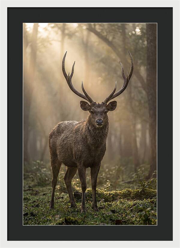 Misty Stag In The Forest