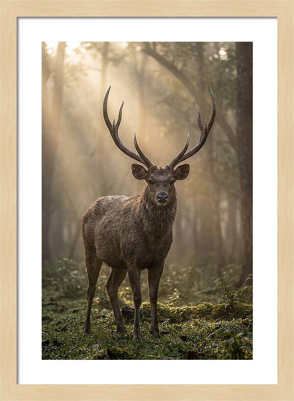 Misty Stag In The Forest