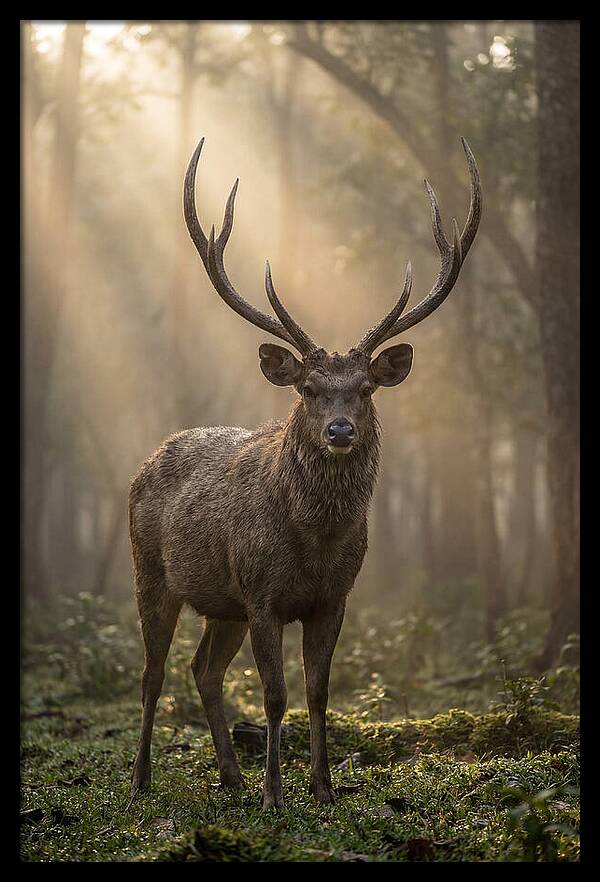 Misty Stag In The Forest