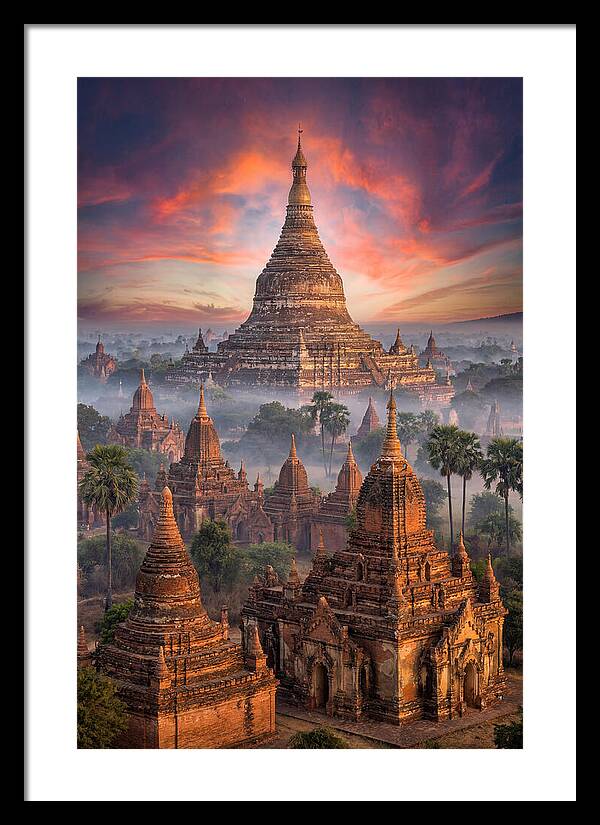 Misty Sunrise Over Bagan Temples