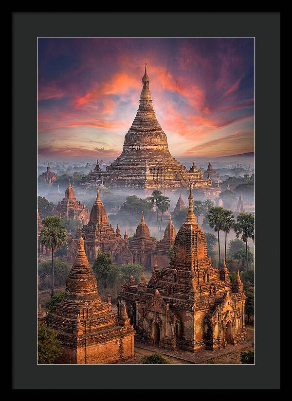 Misty Sunrise Over Bagan Temples