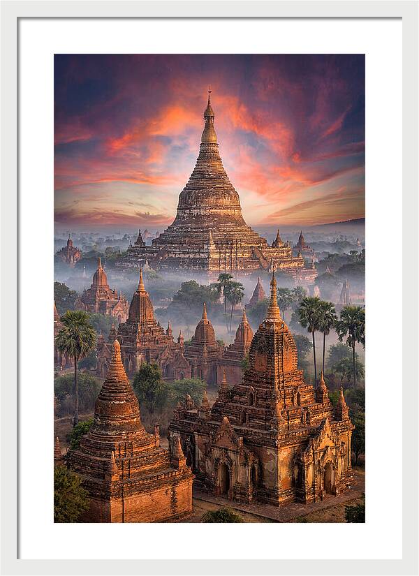 Misty Sunrise Over Bagan Temples