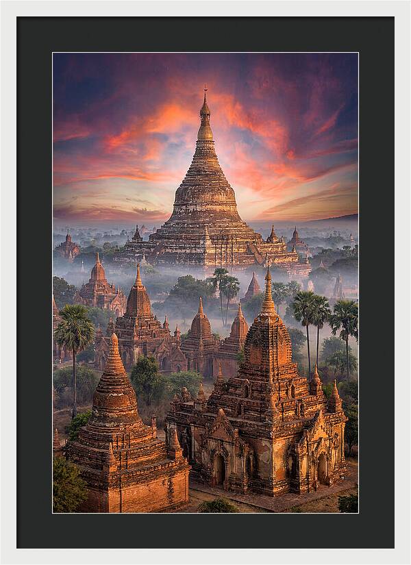 Misty Sunrise Over Bagan Temples