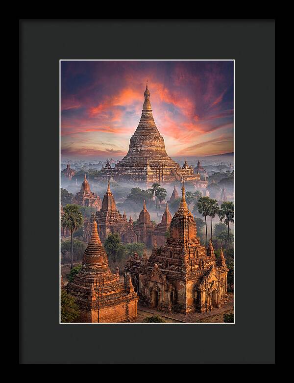 Misty Sunrise Over Bagan Temples
