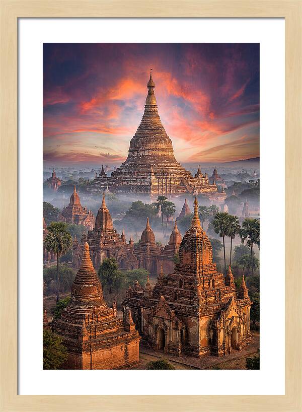 Misty Sunrise Over Bagan Temples