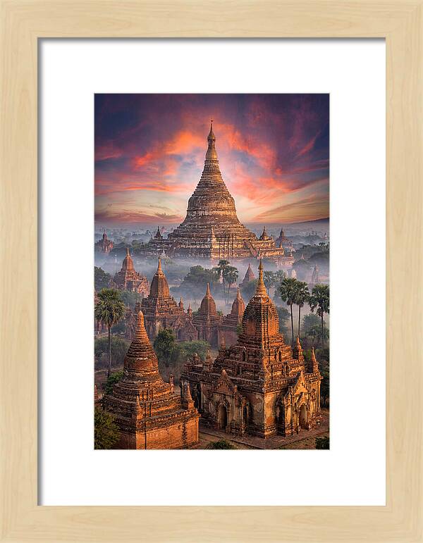 Misty Sunrise Over Bagan Temples
