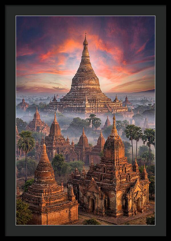 Misty Sunrise Over Bagan Temples