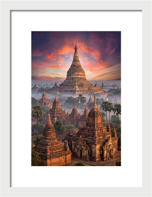 Misty Sunrise Over Bagan Temples