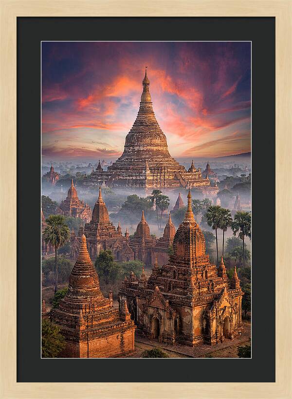 Misty Sunrise Over Bagan Temples