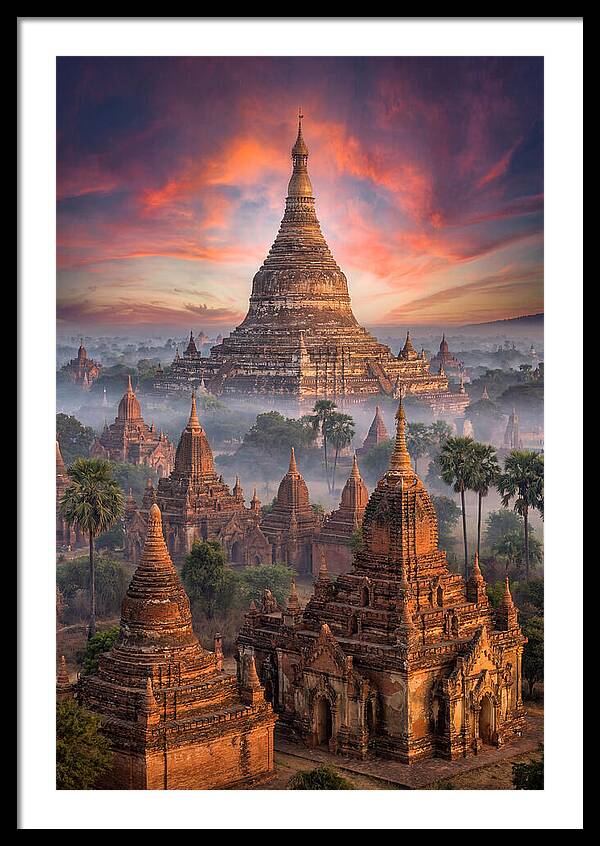 Misty Sunrise Over Bagan Temples