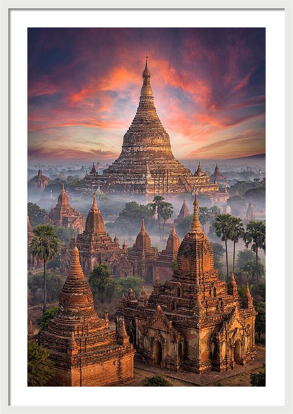 Misty Sunrise Over Bagan Temples