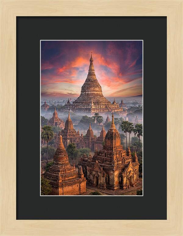 Misty Sunrise Over Bagan Temples