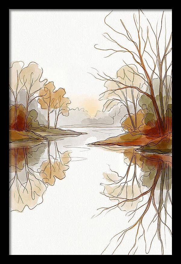 Misty Sunrise Over Calm River