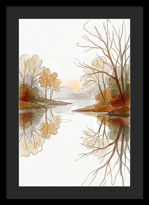 Misty Sunrise Over Calm River