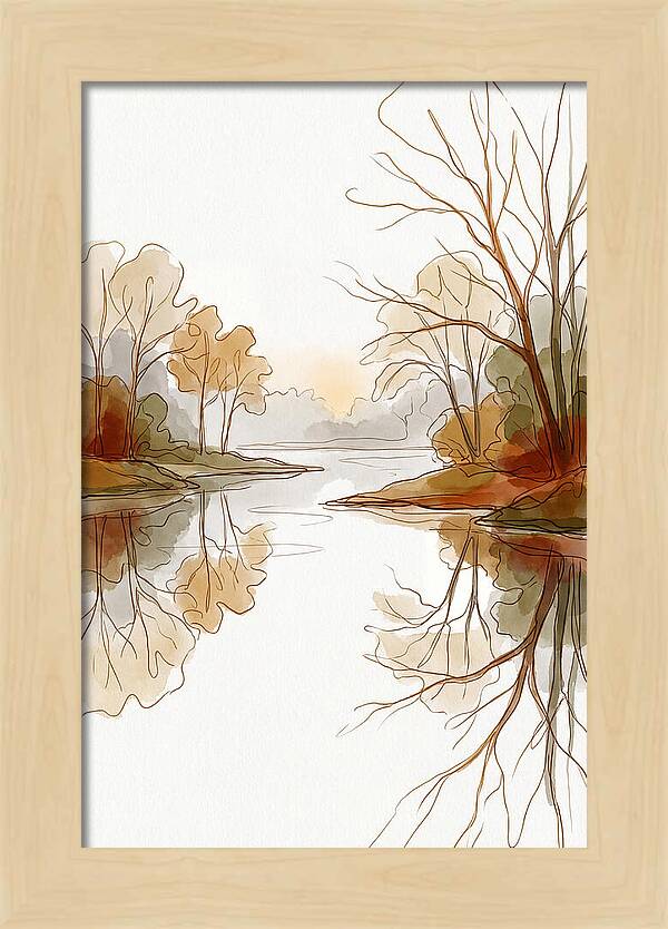 Misty Sunrise Over Calm River