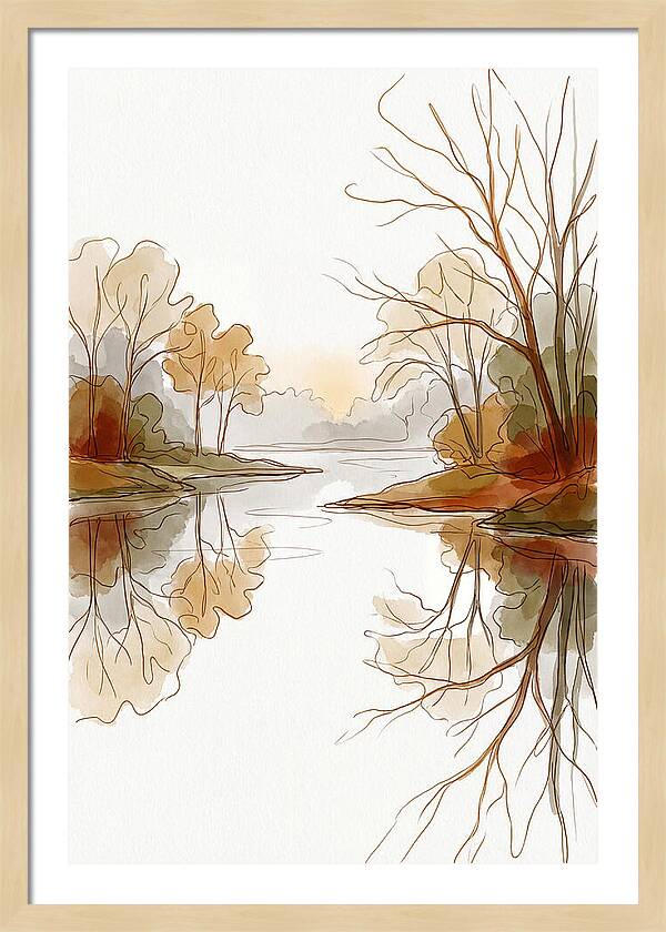 Misty Sunrise Over Calm River