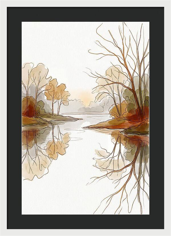 Misty Sunrise Over Calm River