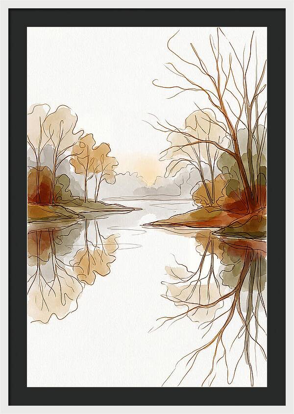 Misty Sunrise Over Calm River
