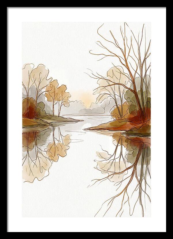 Misty Sunrise Over Calm River