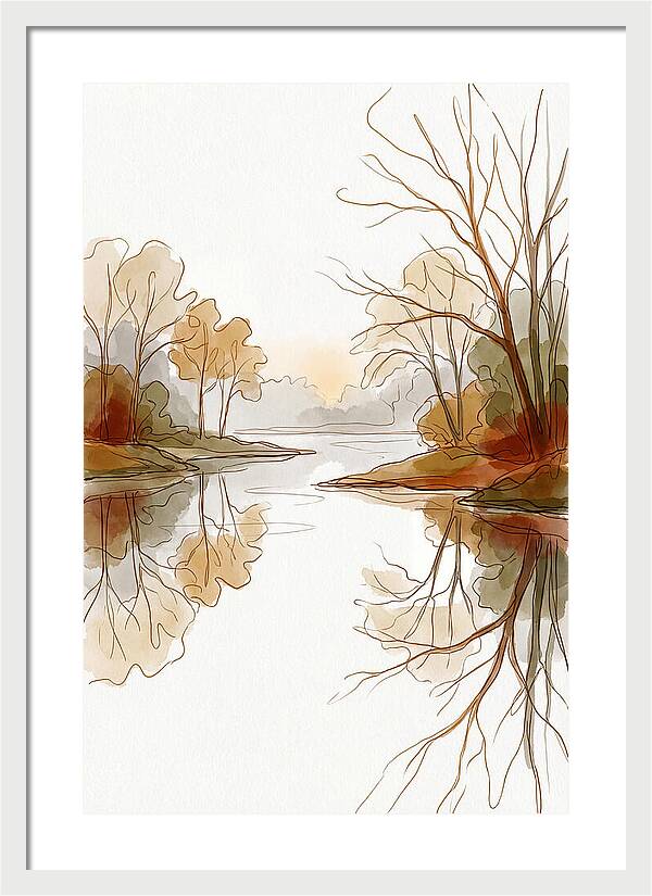 Misty Sunrise Over Calm River